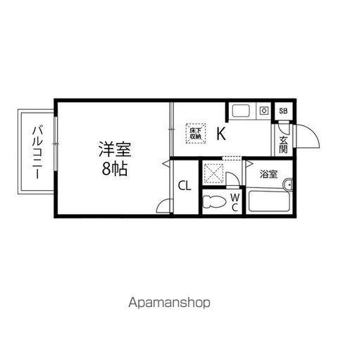 ディアスウタカ2(1K/1階)の間取り写真