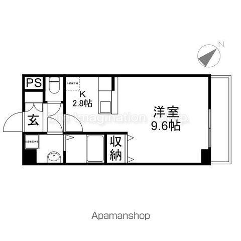 東海道本線 瀬田駅(滋賀) バス乗車時間：12分 庄山東自治会館前停バス停で下車 徒歩3分 7階建 築20年(1K/2階)の間取り写真