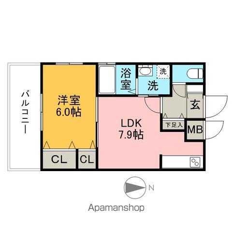 レジディア博多2(1DK/8階)の間取り写真