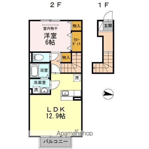 セジュール(1LDK/2階)の間取り写真