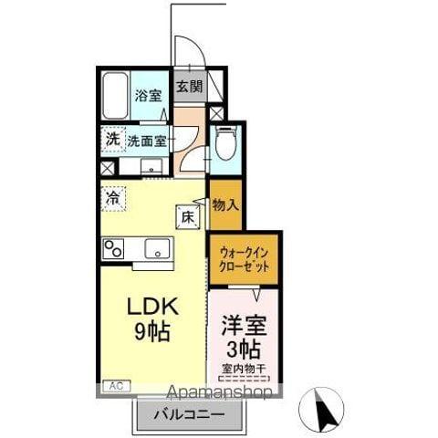 リジエールアサカ(1LDK/1階)の間取り写真