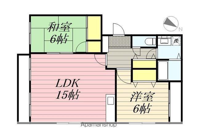 鳥栖市神辺町コーポ(2LDK/2階)の間取り写真