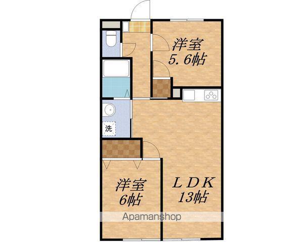北ピアⅢ(2LDK/1階)の間取り写真