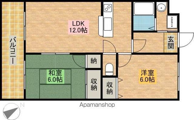 ピュア葵(2LDK/2階)の間取り写真