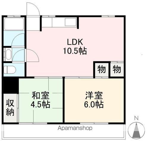 ヴェルヴィルKITA(2LDK/4階)の間取り写真