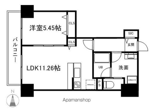 グラン・ドミール小田原山本丁(1LDK/6階)の間取り写真