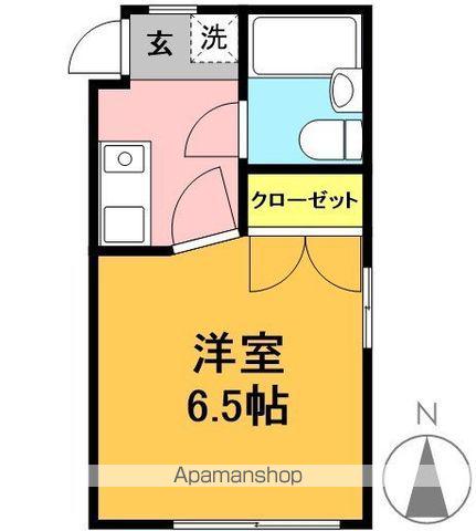 京王電鉄井の頭線 浜田山駅 徒歩11分 2階建 築42年(1K/1階)の間取り写真