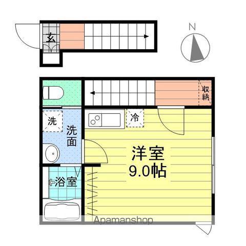 みやがた(1K/2階)の間取り写真
