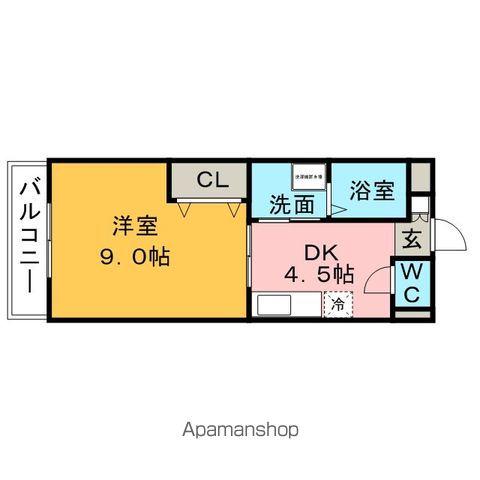 パークアヴェニュー(1DK/2階)の間取り写真