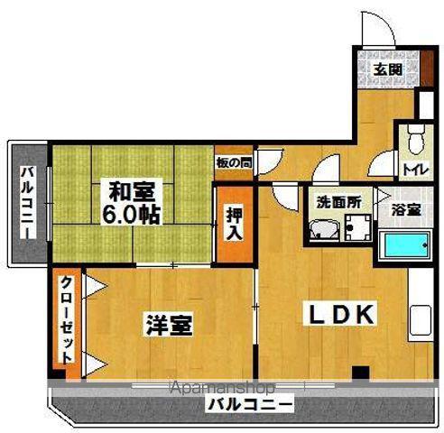 アベニール堺駅前(2LDK/5階)の間取り写真