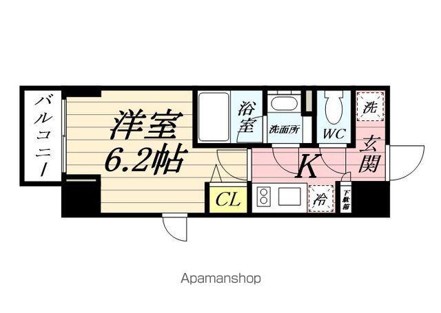 SーFORT鶴見中央(1K/4階)の間取り写真