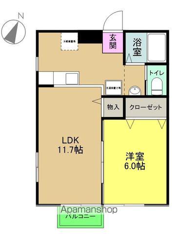 レイディアント(2K/2階)の間取り写真