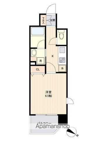 LIVECASA仙台長町(1K/2階)の間取り写真