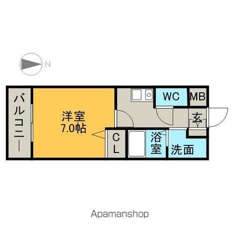 サリチェ烏森(1K/1階)の間取り写真