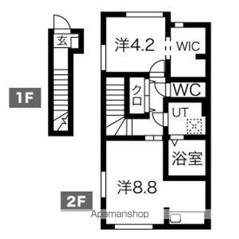 REPREN(1LDK/2階)の間取り写真