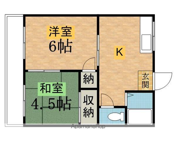 日野コーポ第一(2K/2階)の間取り写真