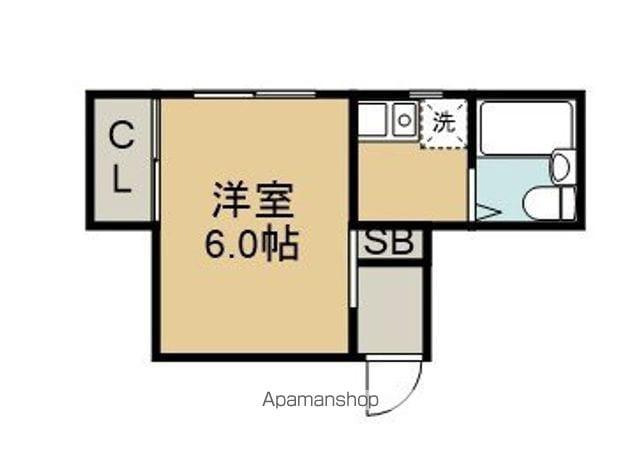 FKハイツ大和町(1K/3階)の間取り写真