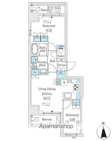 ジオエント秋葉原(2LDK/10階)の間取り写真