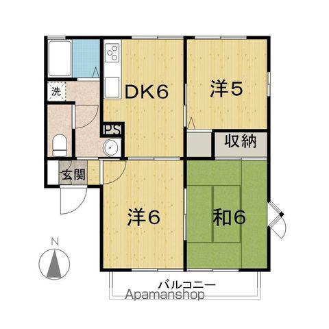 レトアタウン六番館(3DK/2階)の間取り写真