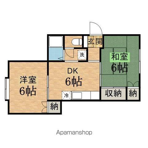 ジュネスメゾン(2DK/1階)の間取り写真