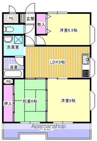 アーテム大橋Ⅱ(3LDK/2階)の間取り写真