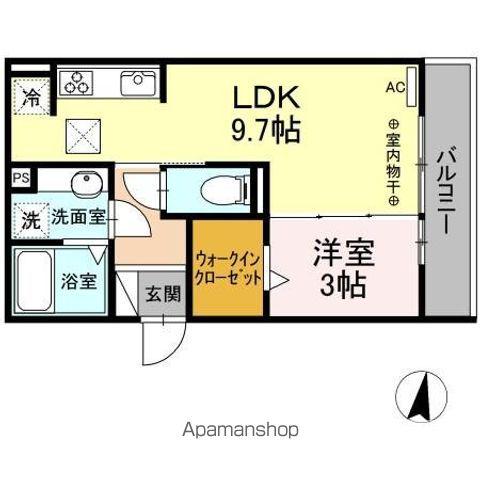 ザ・シティハウス白山(1LDK/1階)の間取り写真