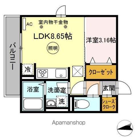 プレミエール 御井(1LDK/1階)の間取り写真