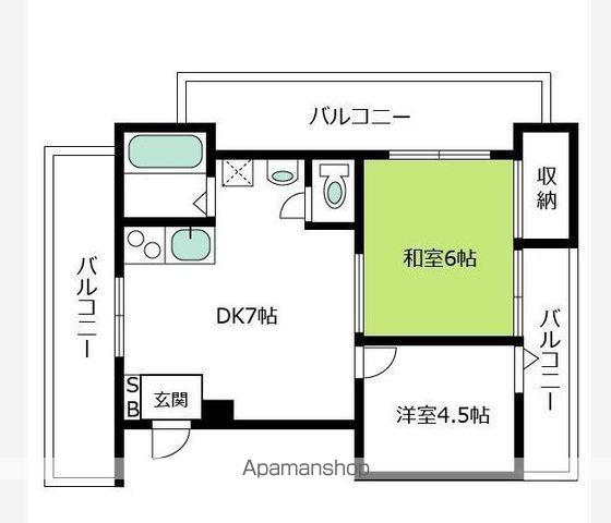 フラッツ東長崎(2DK/3階)の間取り写真