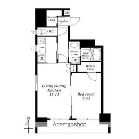 アリュージュ両国(1LDK/8階)の間取り写真