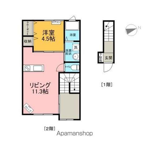 レジデンス青葉(1LDK/2階)の間取り写真