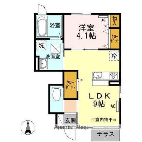 メゾン・ド・パンフェノン(1LDK/1階)の間取り写真