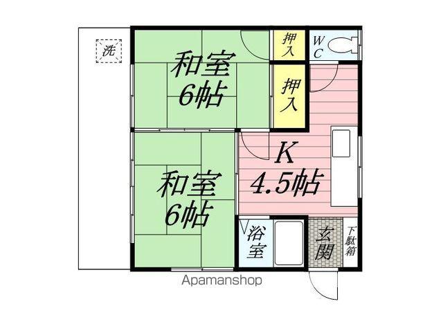 第二あづま荘(2K/2階)の間取り写真