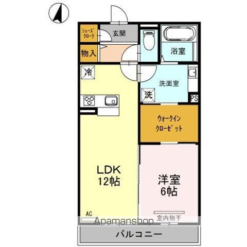 SKY TERRACEⅠ(1LDK/2階)の間取り写真
