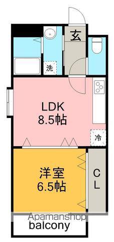 フェリーチェ(1LDK/2階)の間取り写真