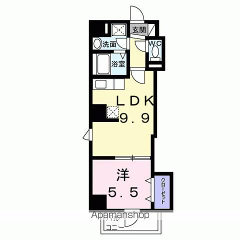 プラムツリー神楽坂(1LDK/4階)の間取り写真