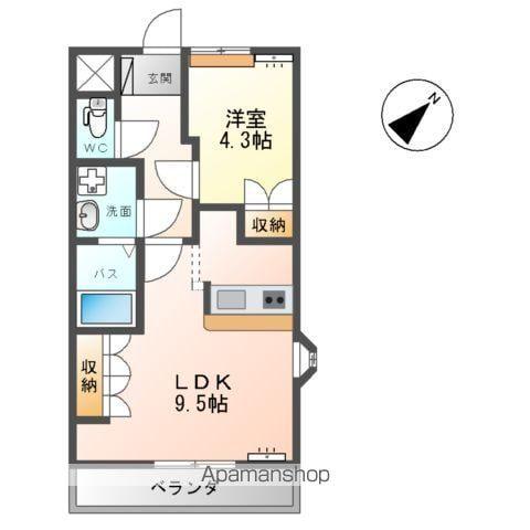 ローズハート(1LDK/2階)の間取り写真