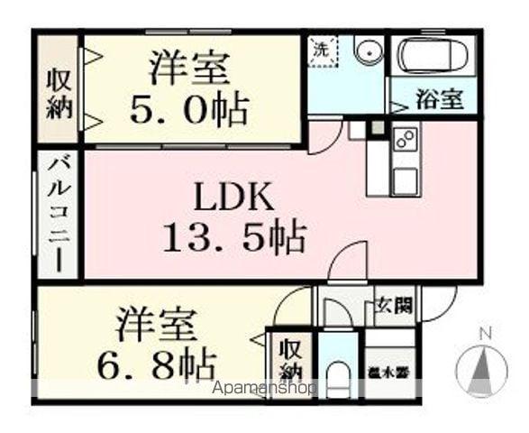 PURE(2LDK/3階)の間取り写真