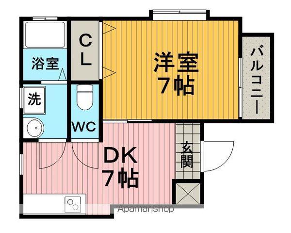 シンフォニー(1DK/1階)の間取り写真