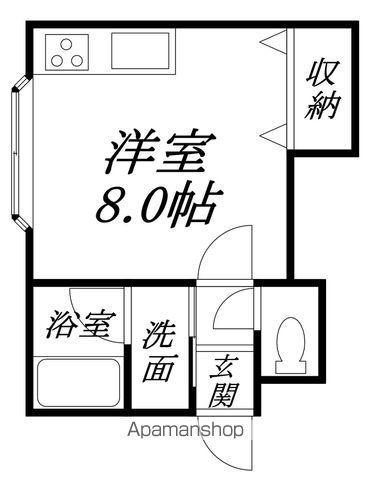 コーポラス上野(ワンルーム/2階)の間取り写真