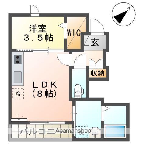 LINA(1LDK/1階)の間取り写真