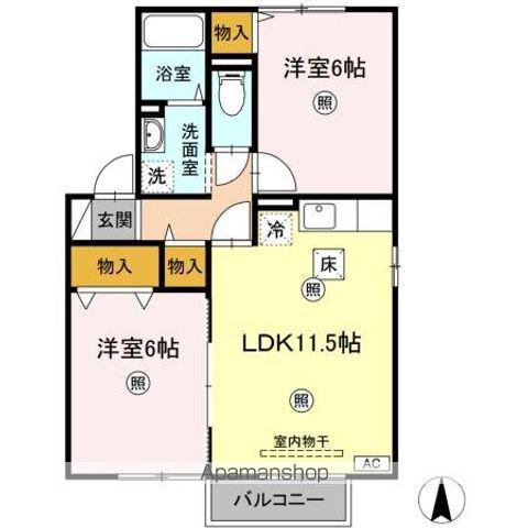 ファミリア泉(2LDK/1階)の間取り写真