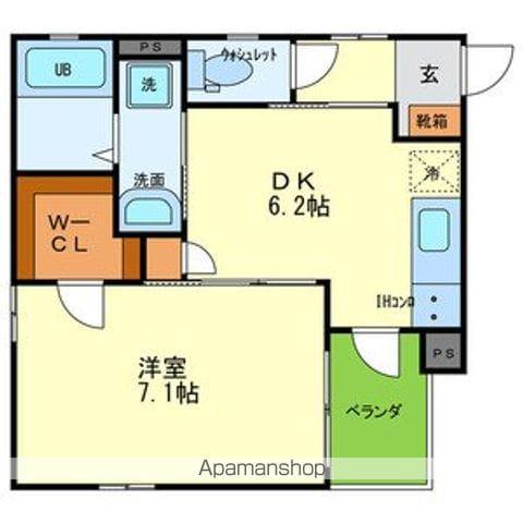 ラ・ルーブル(1DK/2階)の間取り写真