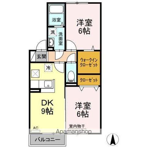 シャインポート屋島 G・H棟(2DK/1階)の間取り写真