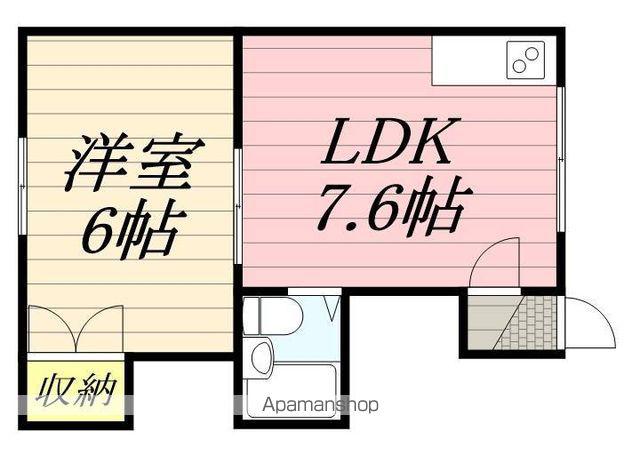 ジュネスパーク(1DK/3階)の間取り写真