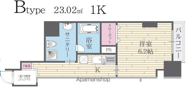 HF河原町二条レジデンス(1K/6階)の間取り写真