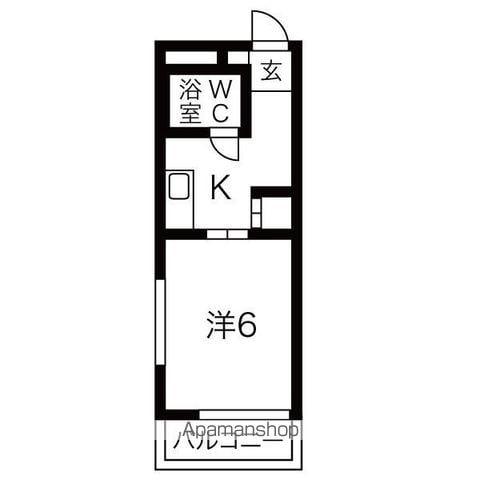 ヤングヴィレッジ(1K/4階)の間取り写真