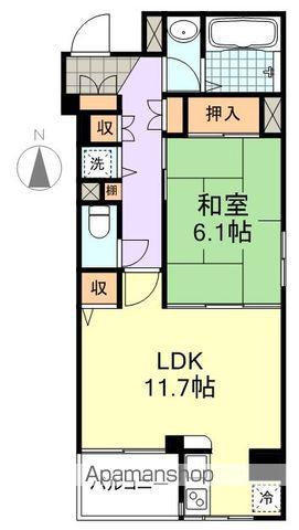 ガーネットヒルズ本町(1LDK/8階)の間取り写真
