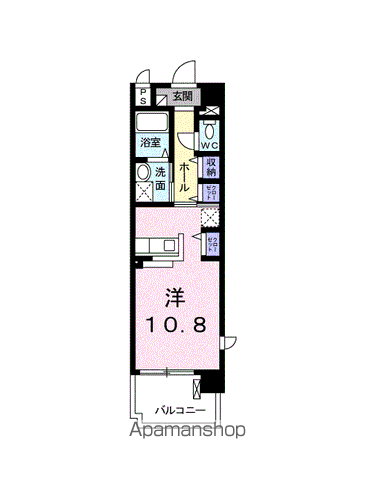 八反丸ビルⅡ(1K/2階)の間取り写真