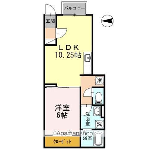 ソワーニュ(1LDK/1階)の間取り写真