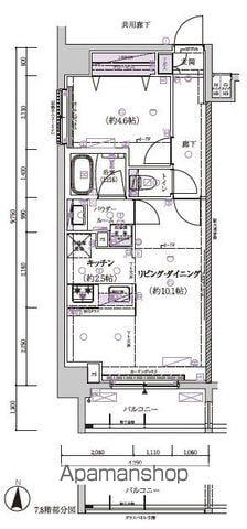 メインステージ菊川Ⅱ(1LDK/3階)の間取り写真